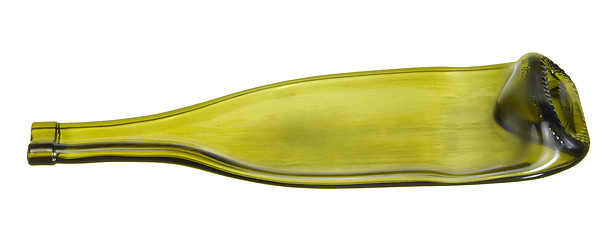 Image showing flat green bottle