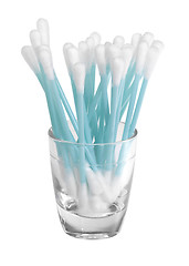 Image showing cotton swabs in a glass