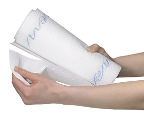 Image showing hands and kitchen roll