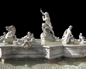 Image showing Fontana del Nettuno in black back