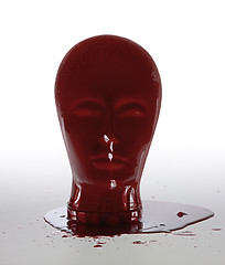 Image showing bloody glass head