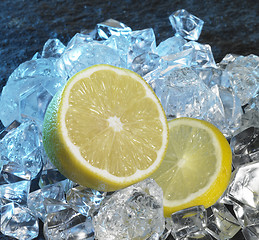 Image showing lemons and ice cubes