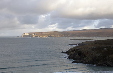 Image showing rocky coast in Scotland at evening time