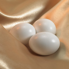 Image showing eggs on satin