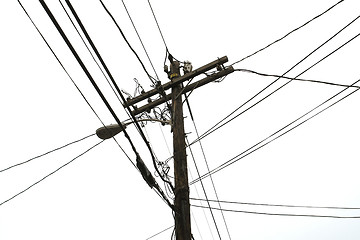 Image showing line pole in white back