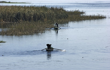 Image showing Nile scenery in Egypt at evening time