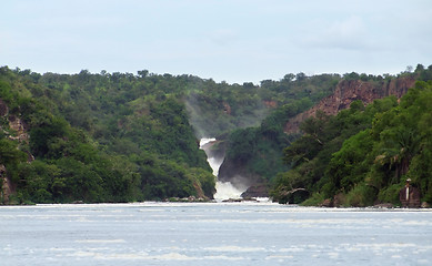 Image showing River Nile scenery with Murchison Falls