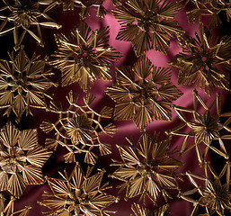 Image showing christmas decoration with straw stars