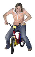 Image showing mad bicycling girl
