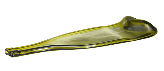 Image showing flat green bottle