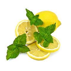 Image showing Lemons with mint