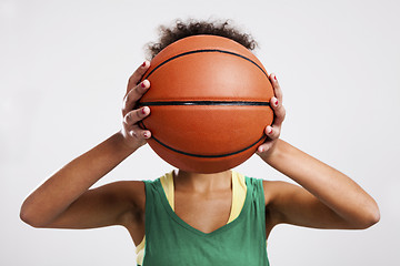 Image showing Woman with basketball