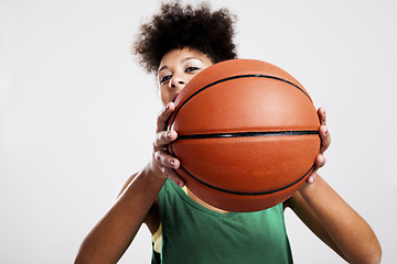 Image showing Woman with basketball