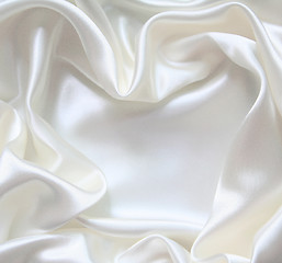 Image showing Smooth elegant white silk can use as wedding background