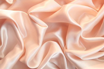 Image showing Smooth elegant pink silk as background