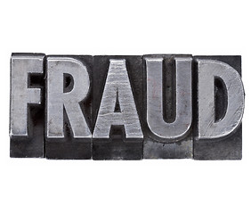 Image showing fraud word in metal type