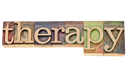 Image showing therapy word in letterpress type