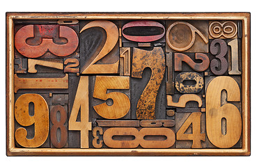 Image showing antique wood number abstract
