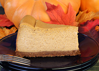 Image showing Rich and creamy Pumpkin Cheesecake