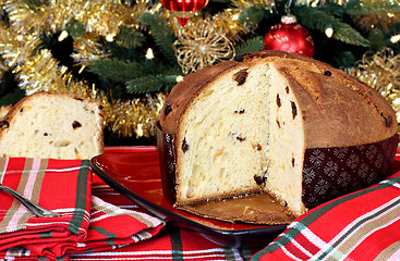 Image showing Italian Panettone in Christmas Setting