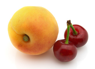 Image showing Apricot with cherry