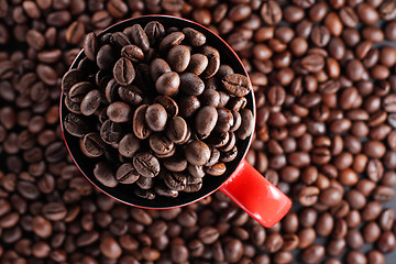 Image showing Cup with coffee beans