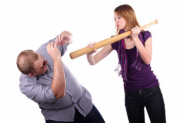 Image showing Young man and girl joking