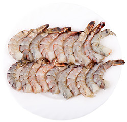 Image showing Plate with Tiger Prawns