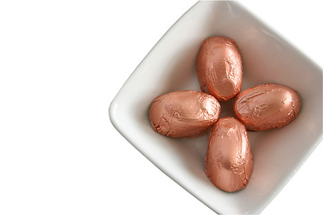 Image showing foil covered candy in a dish