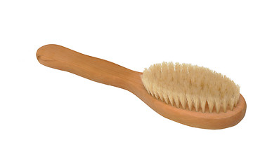 Image showing wooden soft body brush isolated