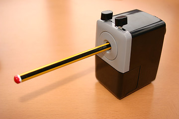 Image showing pencil in a desk sharpener