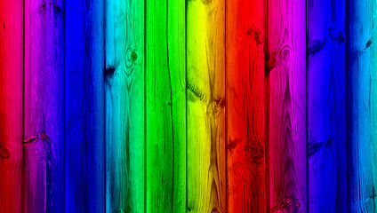 Image showing candy color wooden wall background