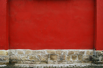 Image showing Red plastered wall