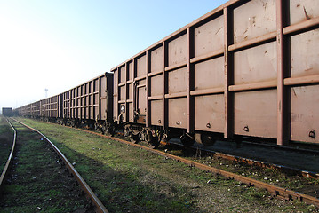 Image showing Railway freight wagons