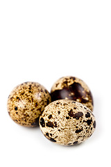 Image showing three quail eggs