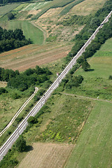 Image showing Railroad and green field