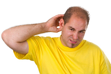Image showing Young man tear at one's hair