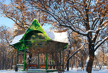 Image showing Park arbour in winter