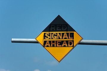 Image showing Red Signal Ahead Traffic Sign