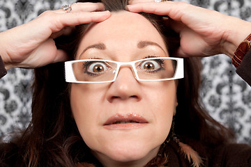 Image showing Scared and Startled Woman Close Up