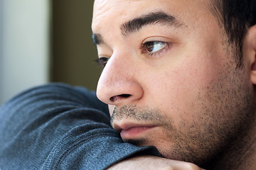 Image showing Sad Looking Depressed Young Man