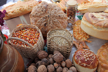 Image showing Basket with wheat and maize