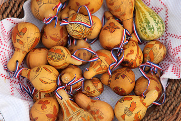 Image showing Painted dried gourds