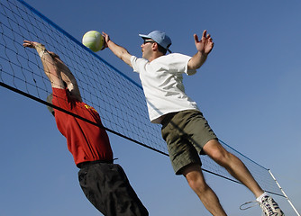 Image showing At the net