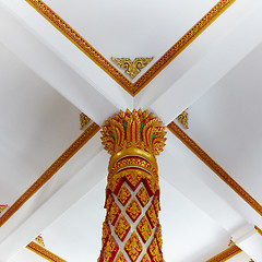 Image showing Pillar - in an old Buddhist temple