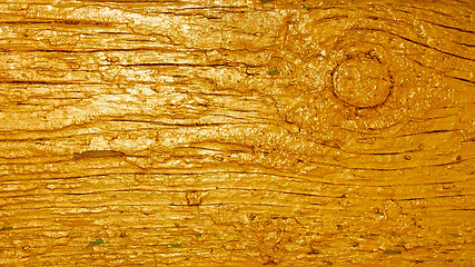 Image showing Wooden plank painted in golden