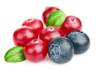 Image showing Fresh berry with leaves