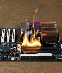 Image showing burning computer main board