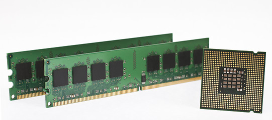 Image showing two ram modules and a modern cpu