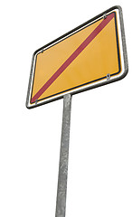 Image showing german placement sign with copy space  (clipping path included)